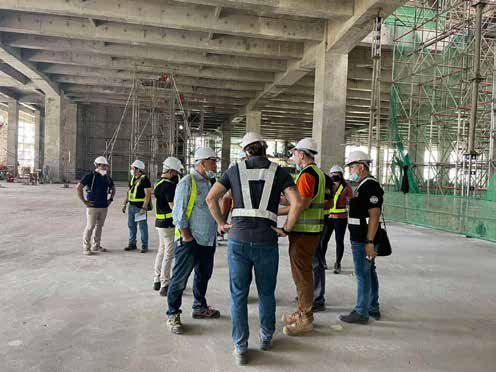 Main contractors and fit-out companies on site